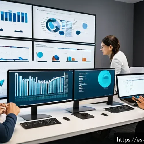 Home 31 빅데이터 분석 프로젝트 팀의 역할 분담 - A diverse multidisciplinary big data team collaborating in a modern office environment, featuring pr...